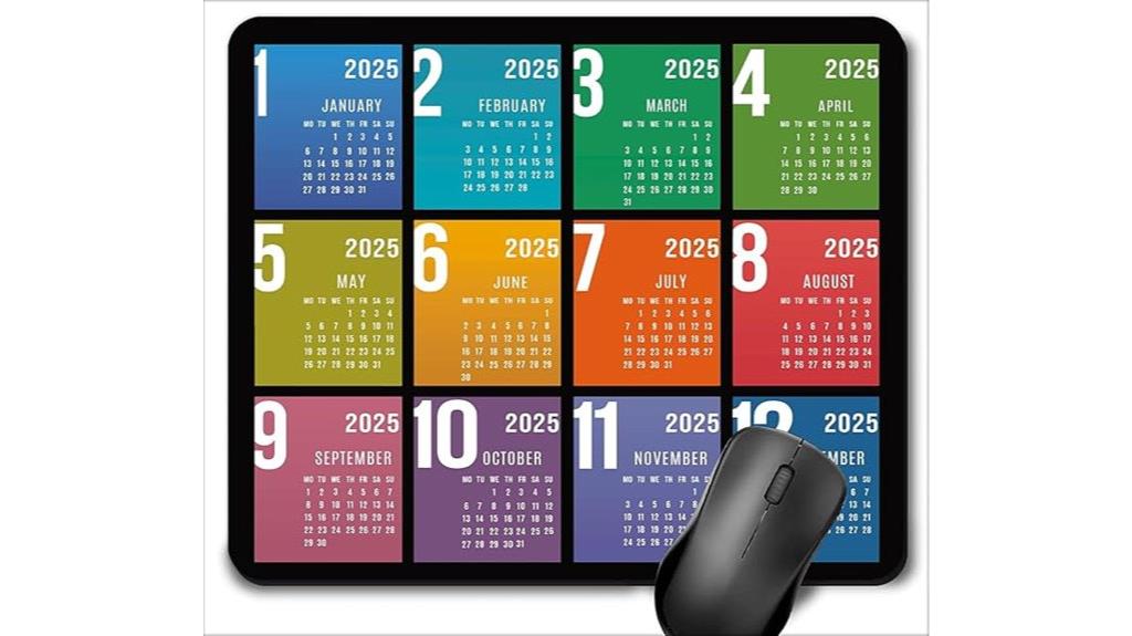 2025 calendar gaming mousepad