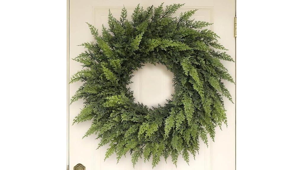 24 inch artificial cedar wreath