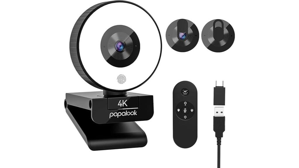 4k autofocus webcam light