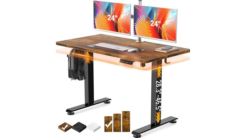 adjustable wooden desktop desk