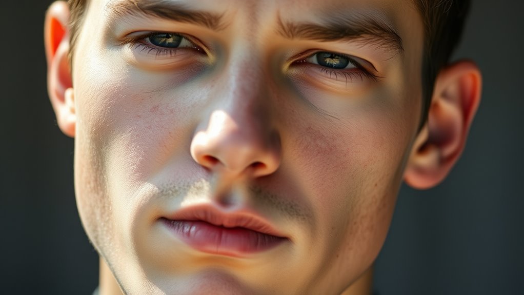 ambiguous male facial expression