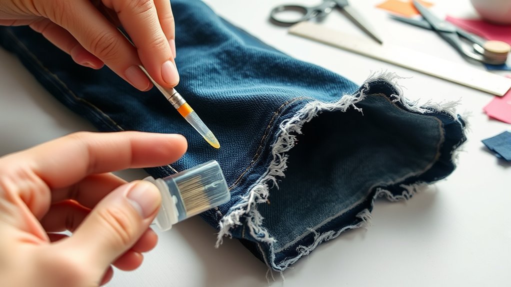 apply fabric glue carefully