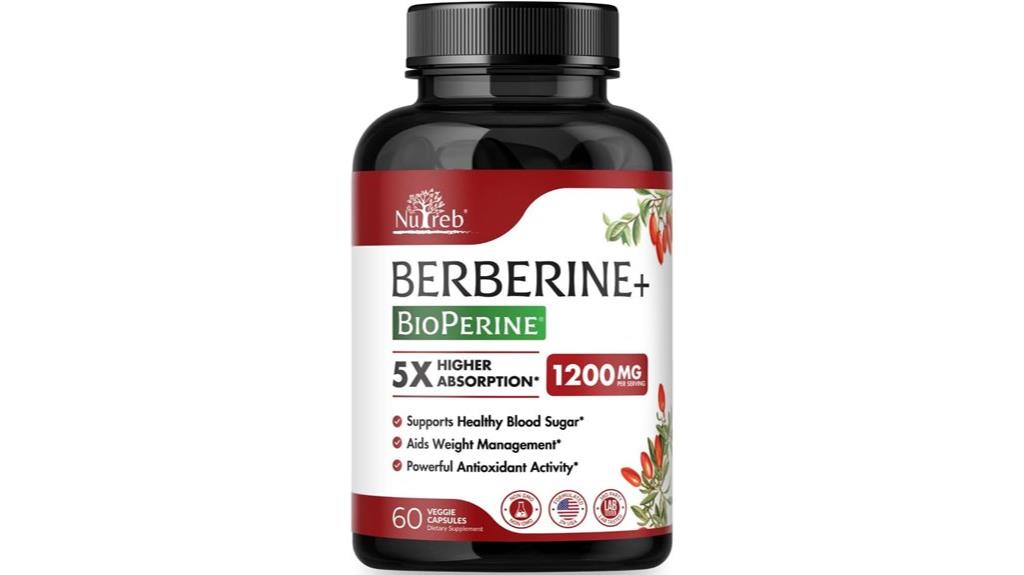 berberine 1200mg vegan capsules