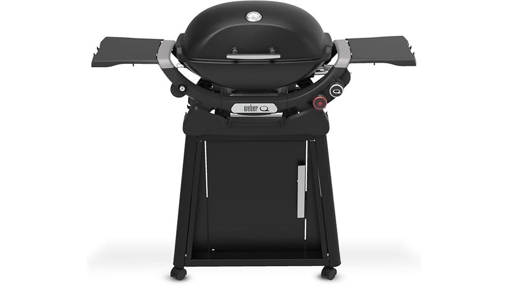 black liquid propane grill