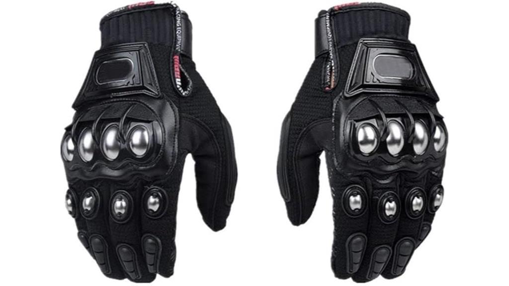 black medium steel gloves