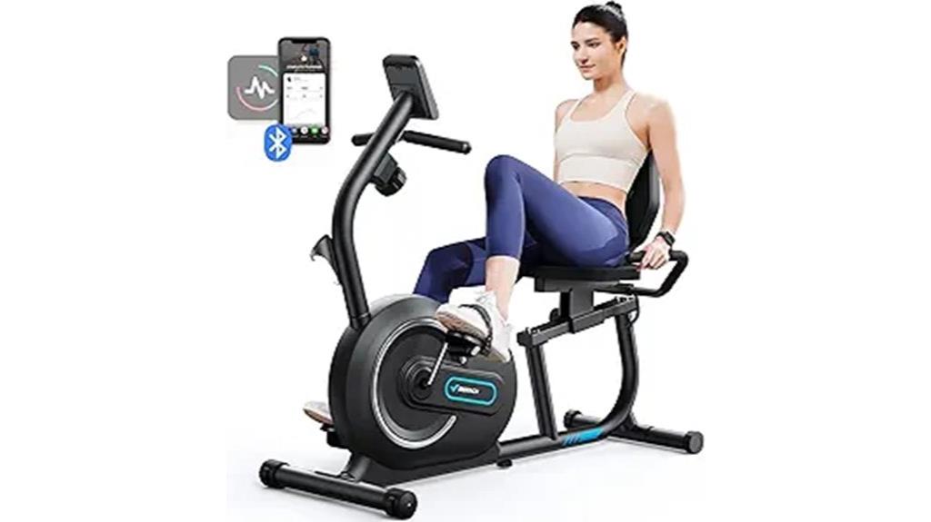 bluetooth connected recumbent bike