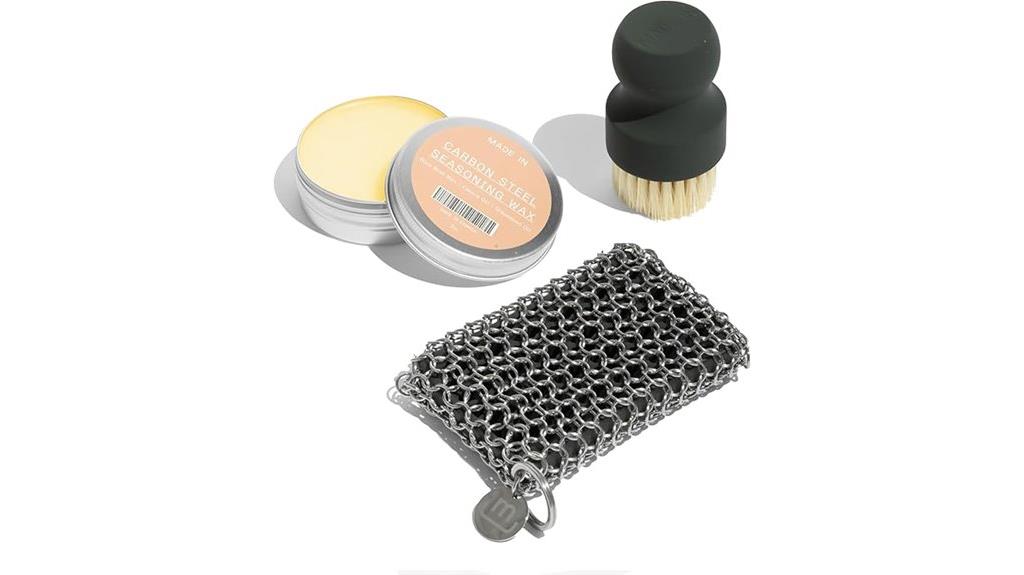 carbon steel cookware cleaning kit