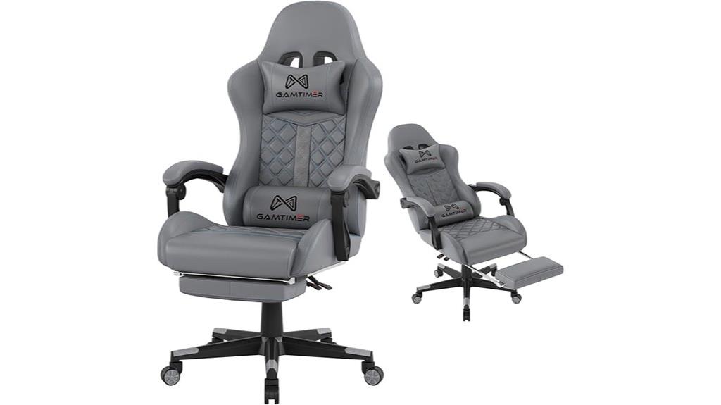 chair with footrest lumbar