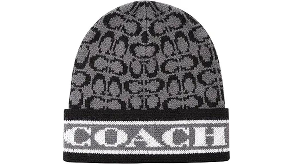coach women s logo beanie