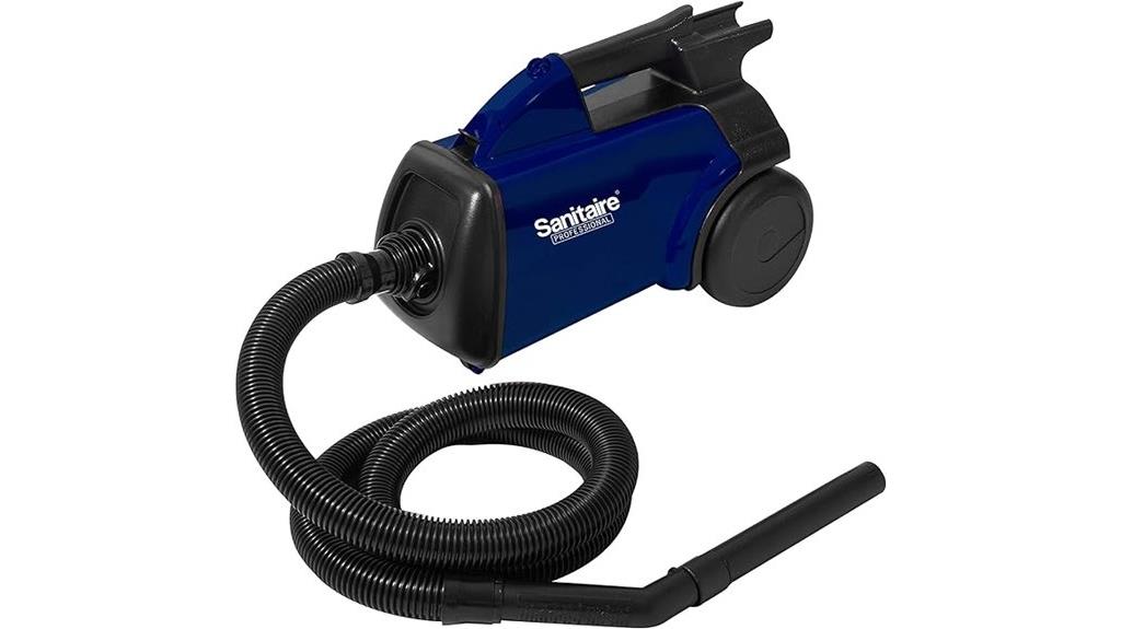 compact blue canister vacuum