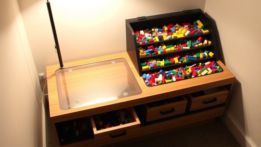 compact portable lego station