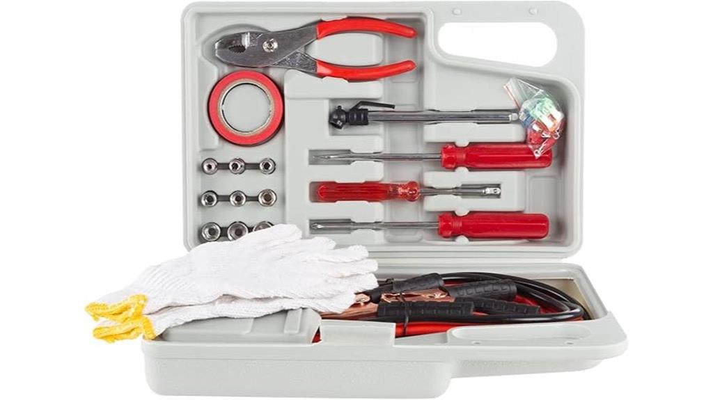 emergency car kit with jumper cables