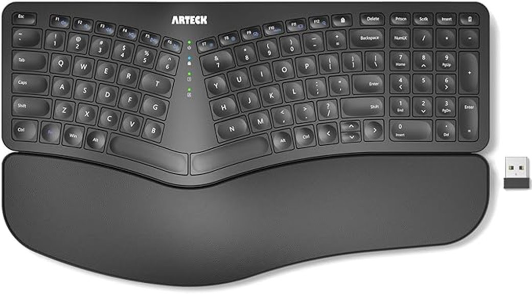 ergonomic wireless keyboard with rest