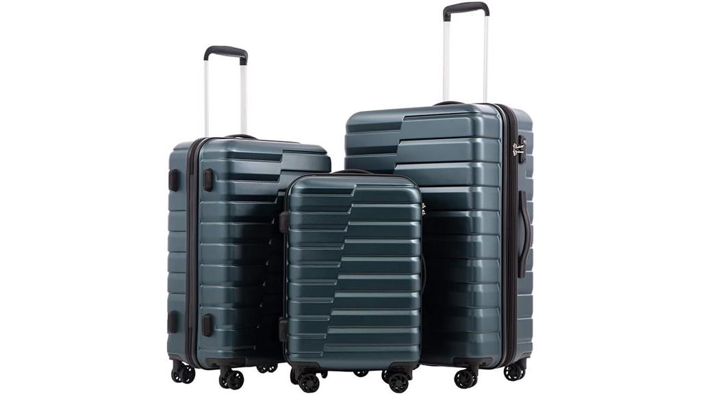 expandable teal blue luggage