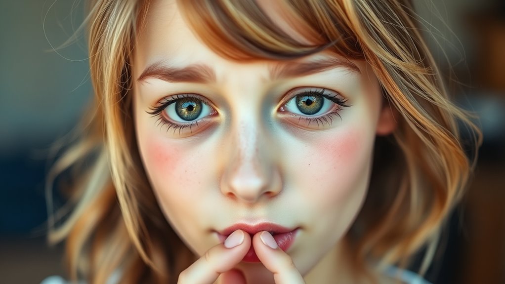 expressing shyness with emoji