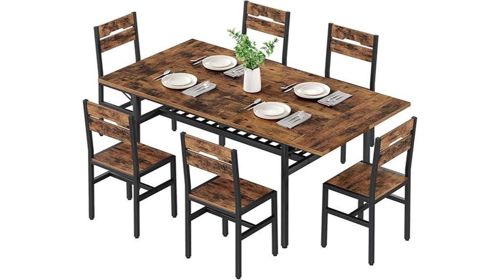 extendable dining set with wine