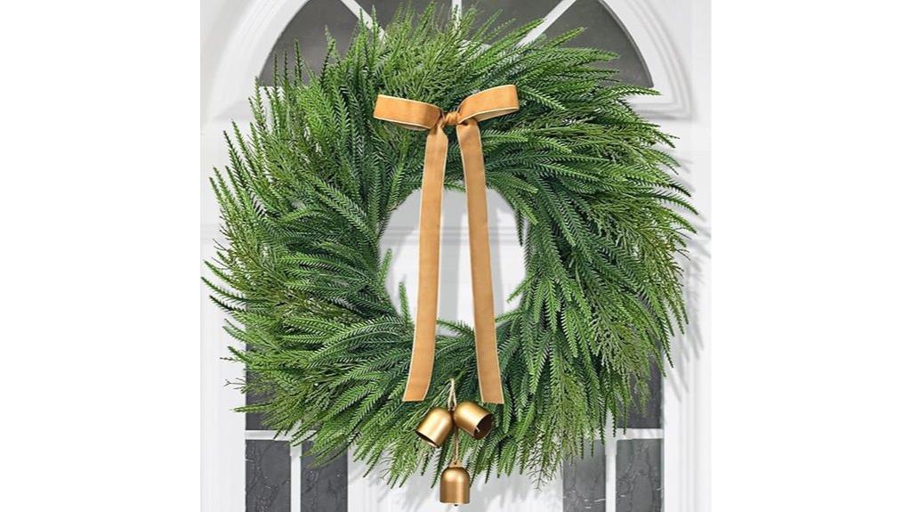festive norfolk pine wreath