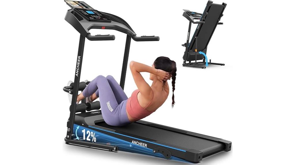 foldable treadmill with bench