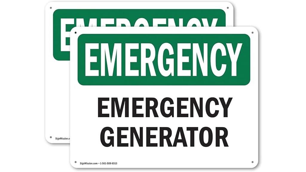 generator emergency sign 2 pack