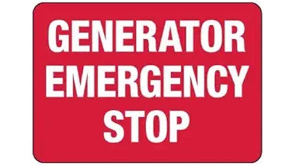 generator stop safety sign
