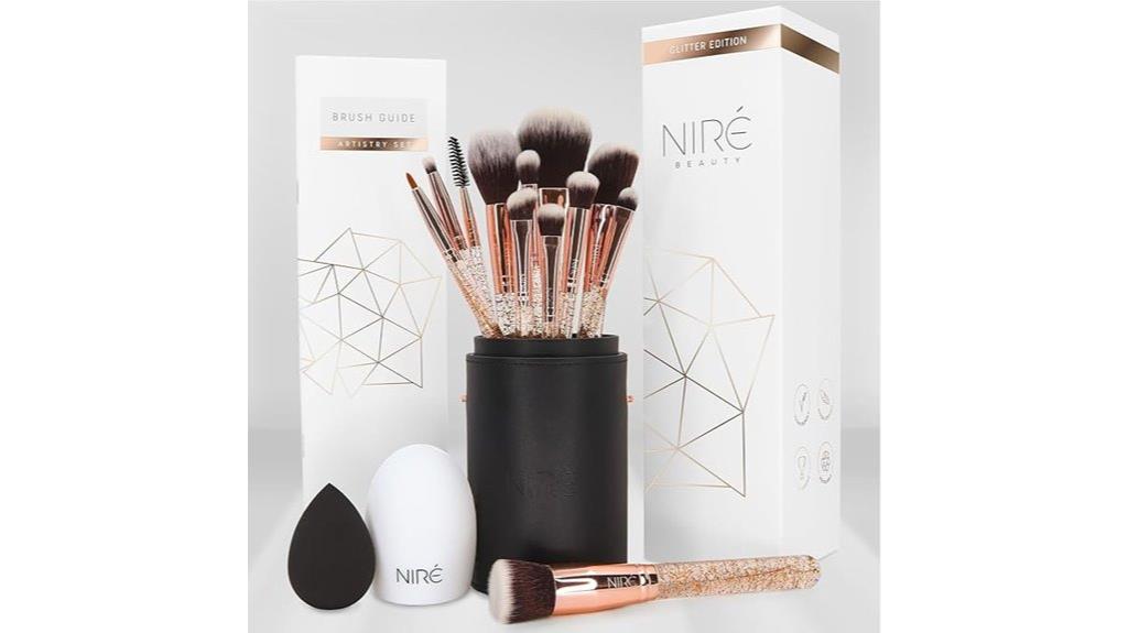 glitter makeup brush set