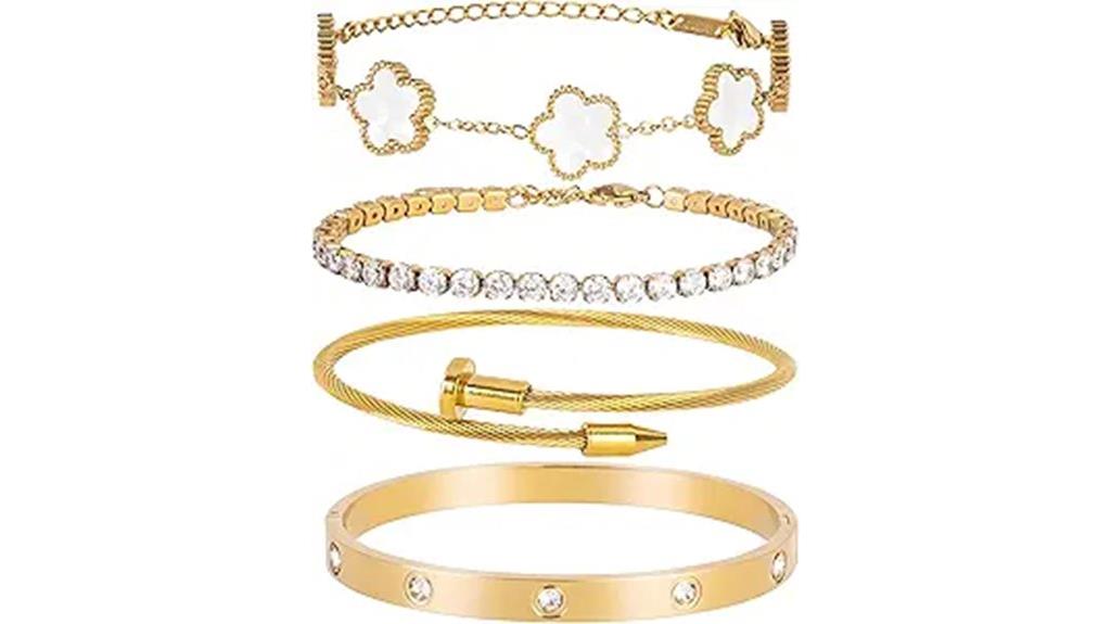 gold plated nail bangle