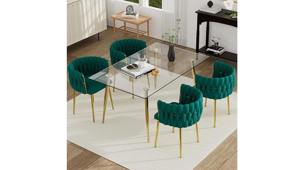 golden glass dining set