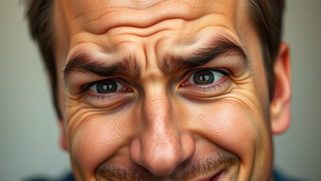 guy s nervous or shy expression