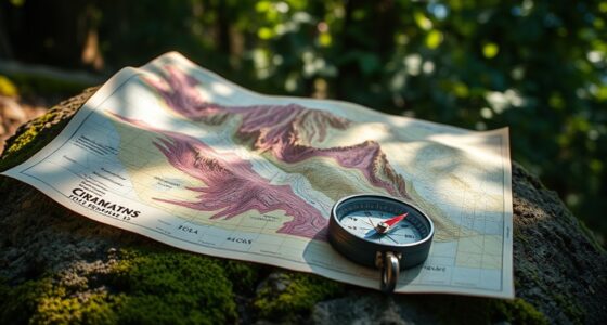 hiking map and compass