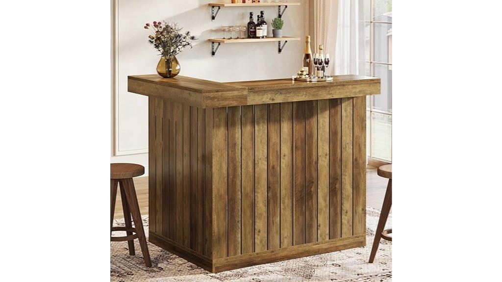 l shaped bar with storage