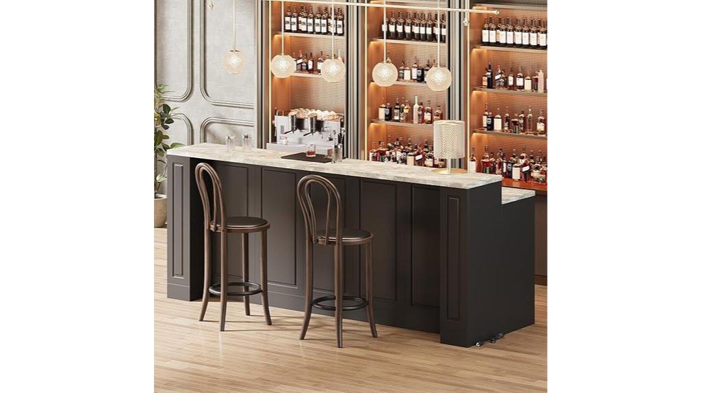 large bar table with storage