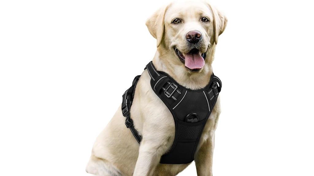 large black dog harness