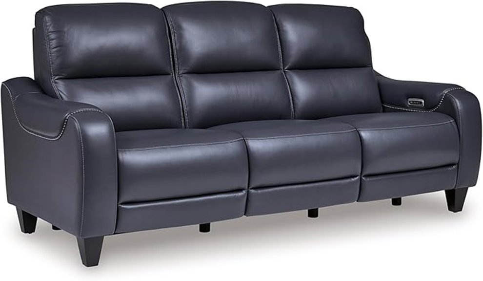 leather match recliner sofa