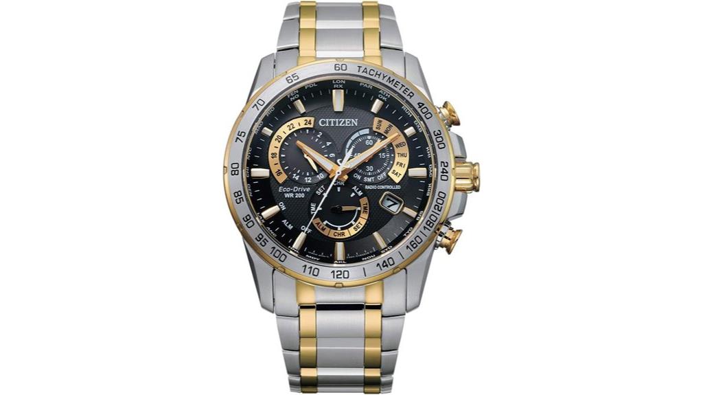 luxury eco drive chronograph watch