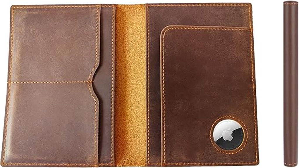 luxury leather passport holder