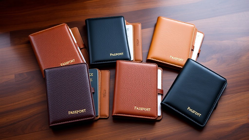 luxury leather passport sets