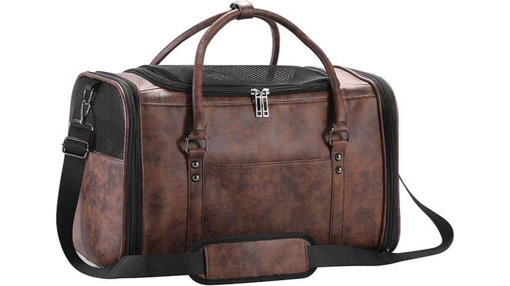 luxury leather pet carrier