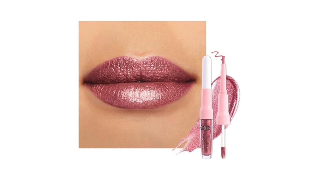 metallic lipstick and liner