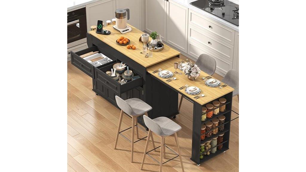 modular kitchen island with power