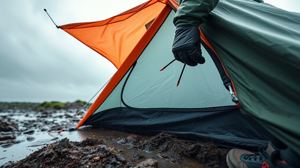 pack carefully in rain