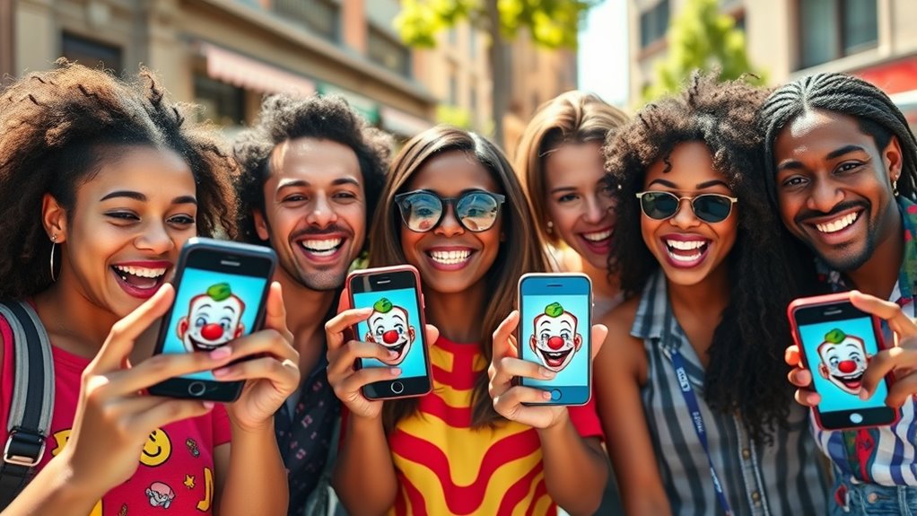 playful clown emoji bonding