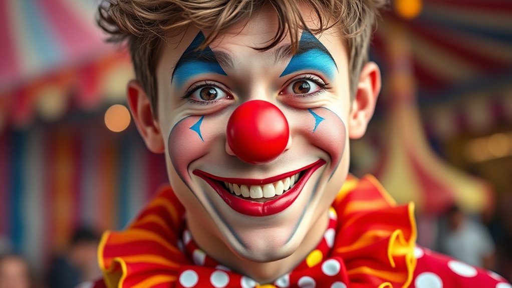 playful clown emoji expression