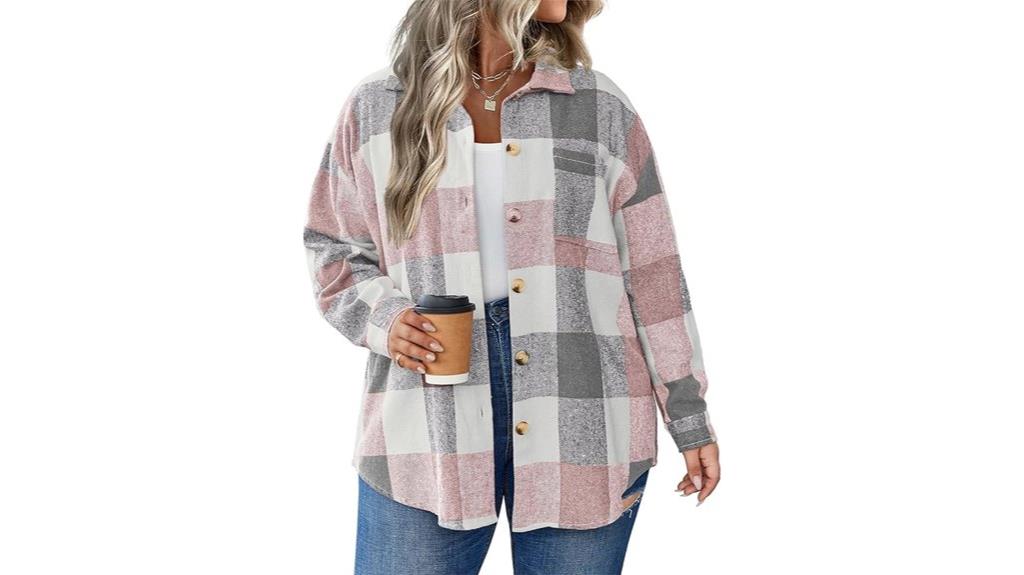 plus size plaid shacket