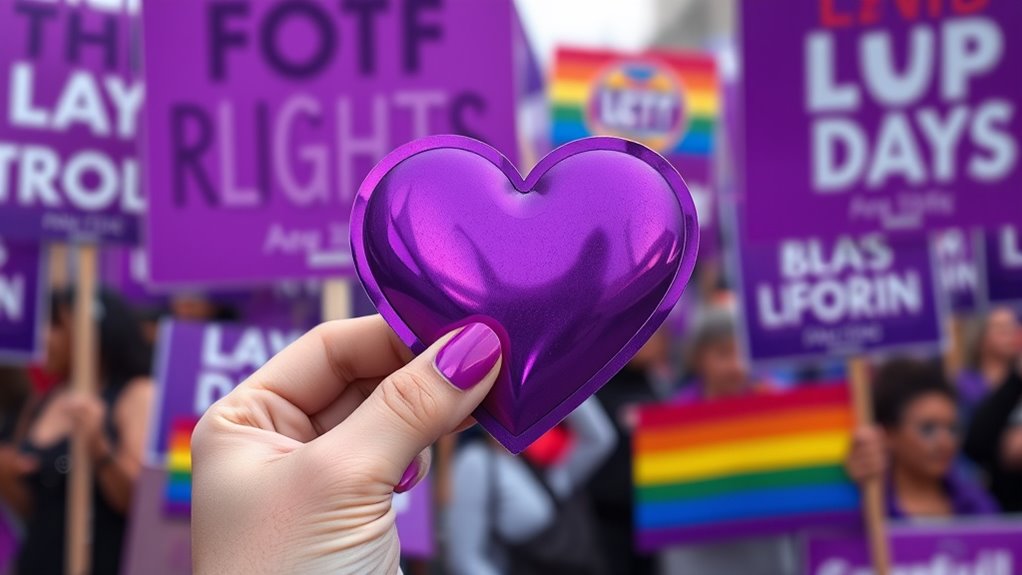 purple symbols promote awareness