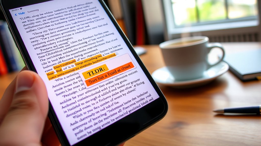 quick summaries for complex content