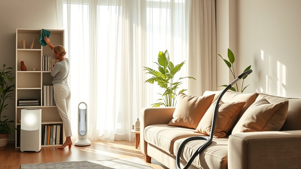 regular dusting for cleaner air