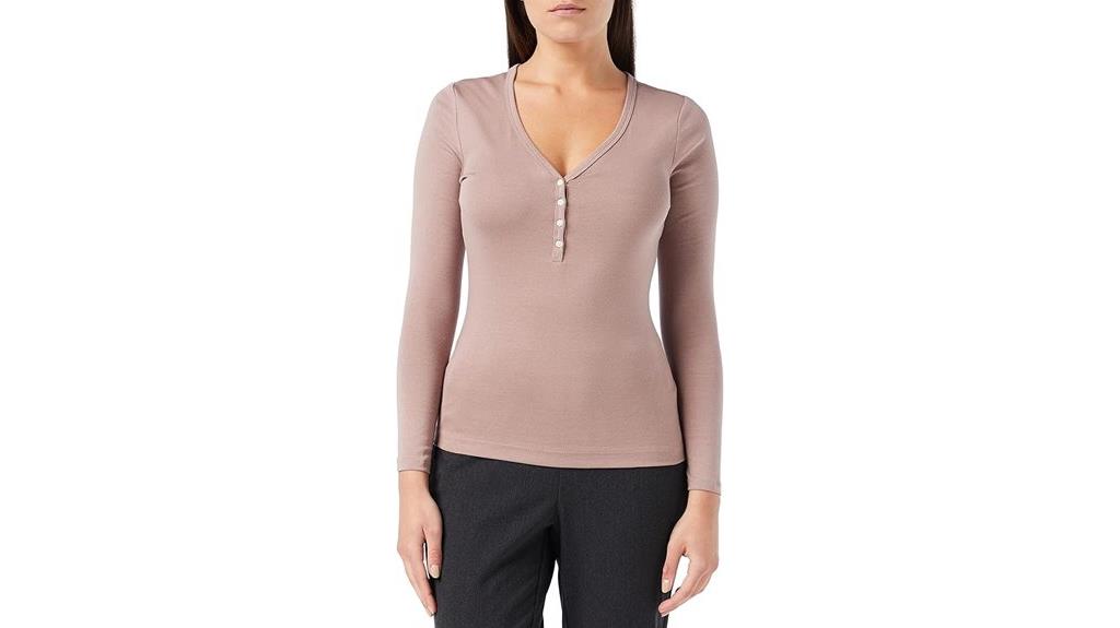 ribbed long sleeve henley
