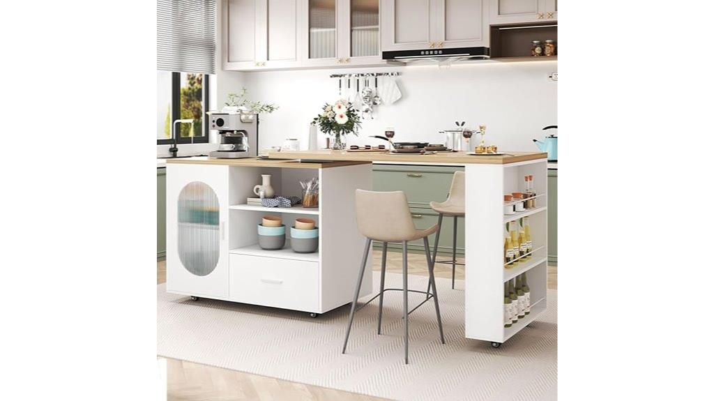 rolling kitchen island storage