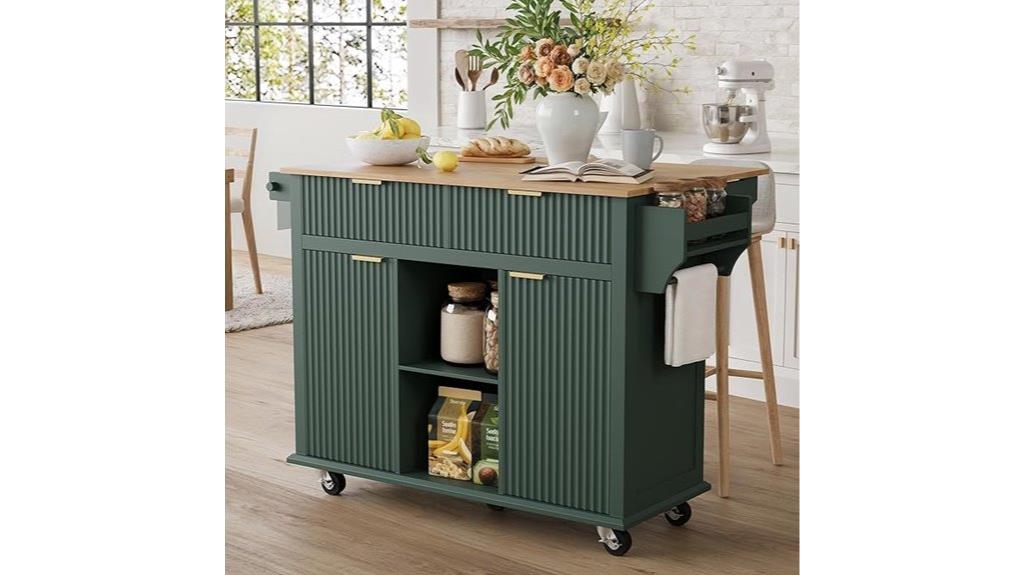 rolling kitchen island with storage