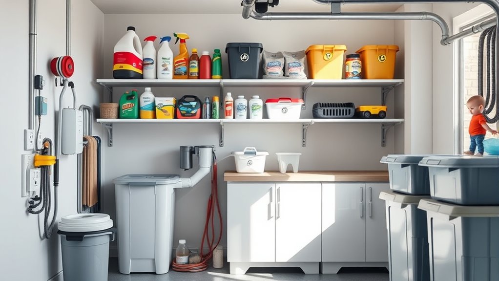 secure garage and utility spaces